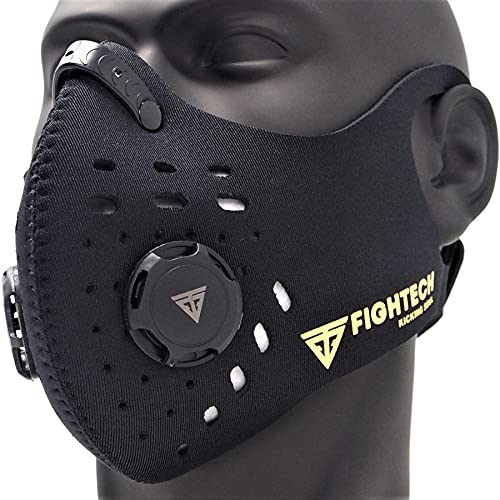 FIGHTECH Dust Mask - Reusable Face Mask with Filter - Air Filtration Mask with Vent - Dust Mask Woodworking (Large, Black)