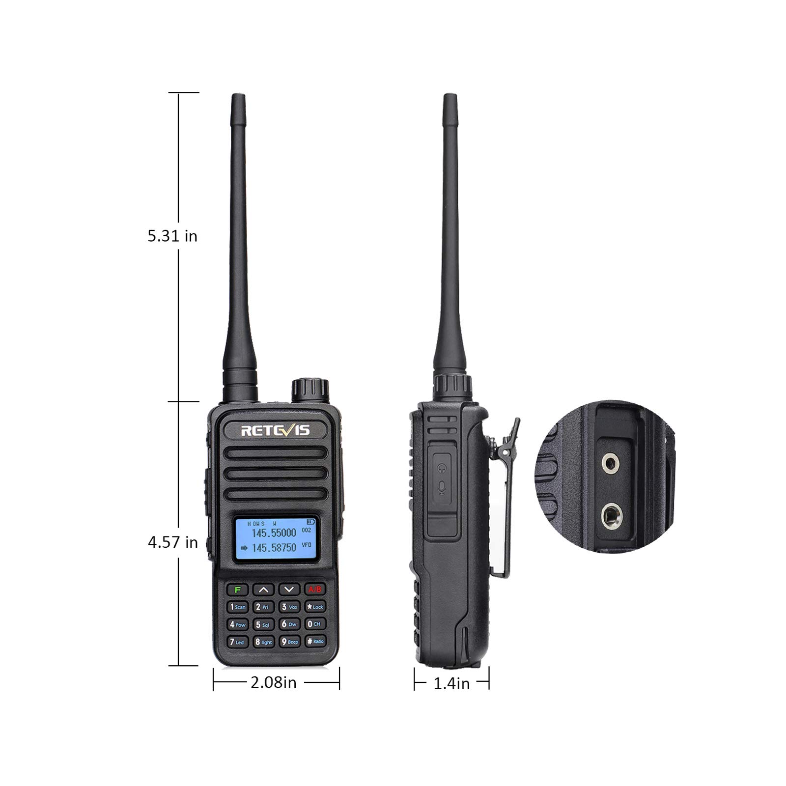 Retevis RT85 2 Way Radios Walkie Talkies Long Range, Walkie Talkies with Speaker Mic, Professional Two Way Radios for Manufacturing, Industrial, Worksite(4 Pack)