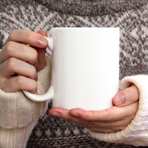 TNOIE Thumbs Up Ceramic Mug, 3D Funny Coffee Mug Middle Finger Inside Ceramic Cup, Novelty Prank Valentines Day Gift for Him Her Kids Boyfriend Girlfriend, 11 Oz