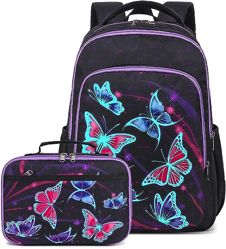 CAMTOP Backpack for Kids Girls School Backpack with Lunch Box Preschool Kindergarten BookBag Set (Y0058-2 Galaxy)