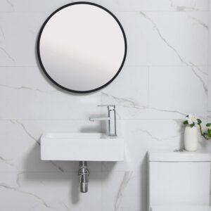 HOROW Bathroom Small Wall Mount Rectangle Sink White Porcelain Ceramic Vessel Sink 18''L x 10''W x 4.72''H (Right Hand)