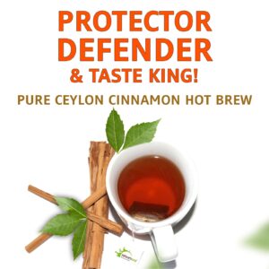 Pure Ceylon Cinnamon Brew – 100% Organic Pure CEYLON CINNAMON TEA Bags (40 Sachets – Pack of 2 – 20 COUNTS PER PACK | CAFFEINE-FREE)