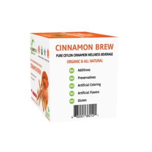 Pure Ceylon Cinnamon Brew – 100% Organic Pure CEYLON CINNAMON TEA Bags (40 Sachets – Pack of 2 – 20 COUNTS PER PACK | CAFFEINE-FREE)