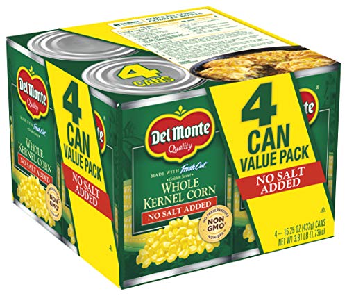 Del Monte Fresh Cut Golden Sweet Whole Kernel Corn With No Added Salt 4-15.25 Oz. Can, 15.25 Oz