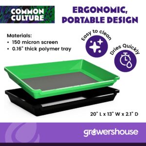COMMON CULTURE Trim Tray Kit with Trimming Tray 13" x 20", 150 Micron Pollen Screen, Bottom Harvest Bin, Scissors, Herb Plant Flower Dry Sifter Accessories and Supplies Set