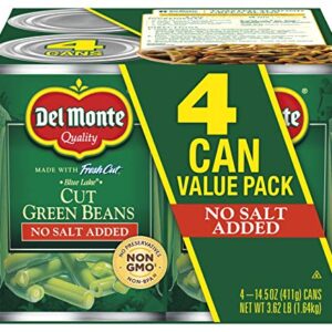 Del Monte Cut Blue Lake Green Beans With No Added Salt 4-14.5 Oz. Can, 14.5 Oz