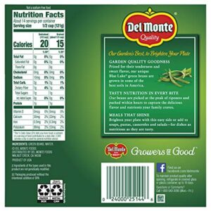Del Monte Cut Blue Lake Green Beans With No Added Salt 4-14.5 Oz. Can, 14.5 Oz