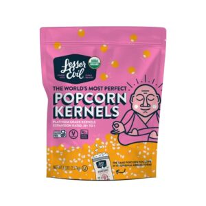 lesserevil organic popcorn kernels, non-gmo verified, gluten free, vegan, 5 lb bag