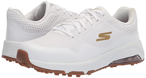 Skechers womens Skech-air Dos Relaxed Fit Spikeless Golf Shoe, White, 8 US