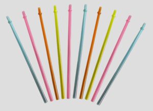 snackeez travel cup replacement straws, 10 pack, assorted straws, large