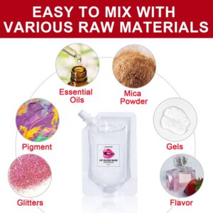 Eakroo 2Pcs Moisturize Lip Gloss Base Oil Material Makeup Primers, Non-Stick Lipstick Primer for DIY Handmade Lip Balms Lip Gloss -100g (2Pack 100ml)