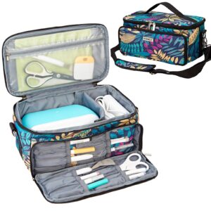 homest carrying case for cricut joy, lightweight travel tote bag for cricut joy and tool set, multiple pockets for accessories and supplies storage, floral
