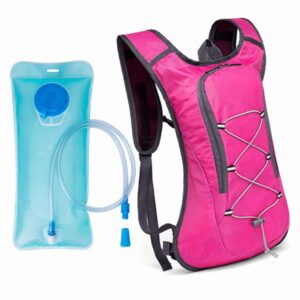 hydration backpack with 2l water bladder sports pack 8l mini cycling daypack pink