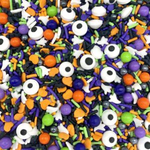 manvscakes halloween sprinkles - sprinkles for cake decorating, edible themed sprinkles for cookie decorating, chocolate desserts, cupcakes, ice cream, caramel apples, ghost and pumpkin sprinkles 8oz