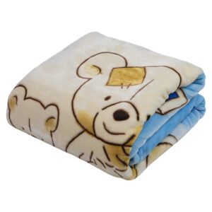 hearth & harbor toddler blanket silky soft minky children bed blanket - ultra plush, thick & warm - 39x51 inches bear prints,