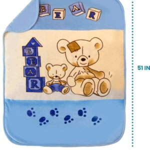 Hearth & Harbor Toddler Blanket Silky Soft Minky Children Bed Blanket - Ultra Plush, Thick & Warm - 39x51 inches Bear Prints,