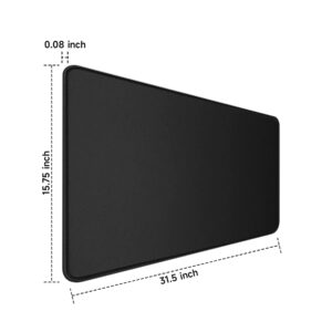 TEDNETGO Large Mouse Pad, Gaming Mouse Pad, Long Mouse Pads, Waterproof Extra Large Big Mouse Pad with Stitched Edge, XXL Non-Slip Black Computer Mousepad Desk Mat for Gamer, Office & Home, Black