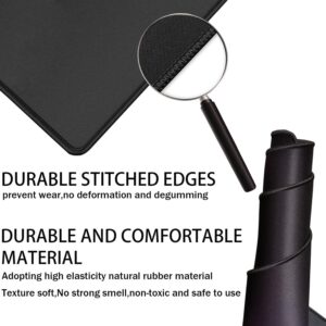 TEDNETGO Large Mouse Pad, Gaming Mouse Pad, Long Mouse Pads, Waterproof Extra Large Big Mouse Pad with Stitched Edge, XXL Non-Slip Black Computer Mousepad Desk Mat for Gamer, Office & Home, Black