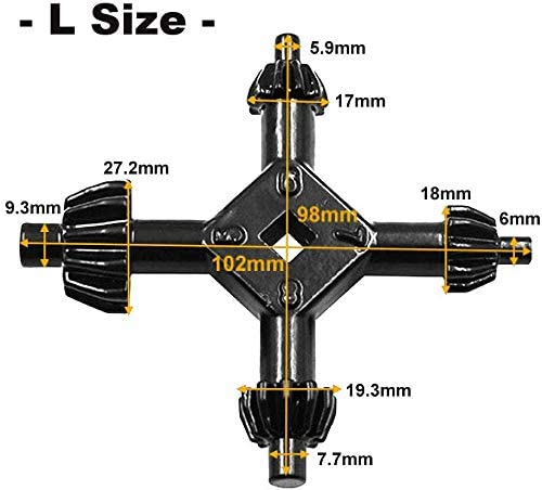 Thaekuns 2pcs 4 In 1 Drill Chuck Key Hand Drill Key Drill Chuck Wrench For Tighten Drills Chuck Universal Combination Hand 3/8 1/2 3/4 1 Inch Chuck Key（L+ S）