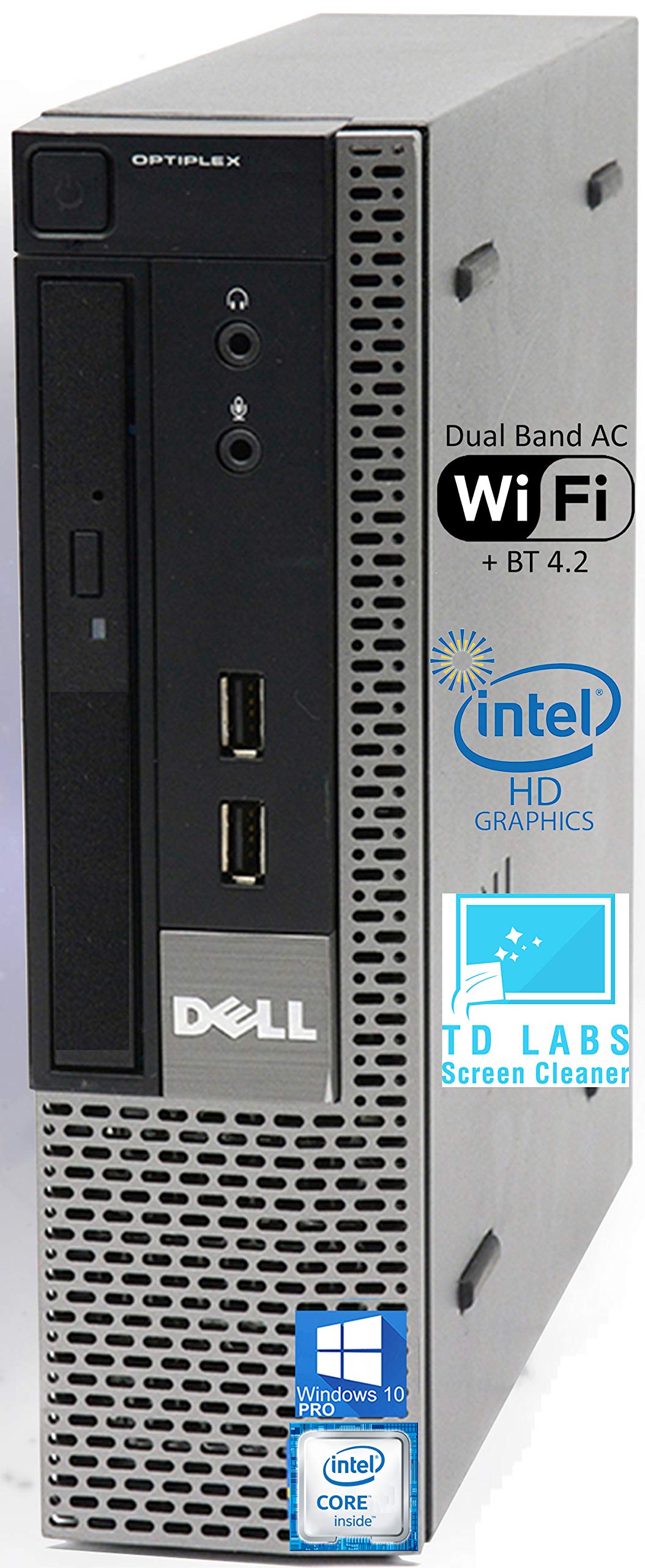 Dell Optiplex 7010 USFF Desktop Computer with Intel i5-3470S Upto 3.6GHz, HD Graphics 2500 4K Support, 16GB RAM, 1TB SSD, DisplayPort, HDMI, DVD, AC Wi-Fi, Bluetooth - Windows 10 Pro (Renewed)