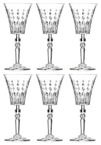 goblet - red wine glass - water glass - stemmed glasses - set of 6 goblets - crystal like glass - 10 oz. beautifully designed - by barski - made in europe