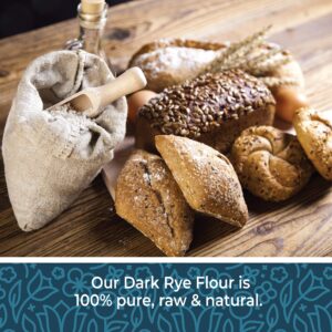Rye Flour 2lb / 32oz, Dark Rye Flour for Bread, Pumpernickel Flour, Rye Bread Flour, Rye Flour for Baking, 100% Whole Rye Flour, Non-GMO.