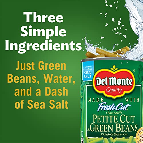 Del Monte Petite Cut Green Beans, 14.5 Oz, (Pack Of 12)