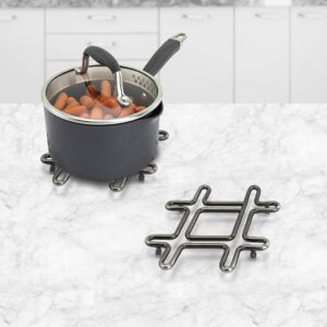 Spectrum Diversified Hashtag Pound Sign Symbol Trivet, Heat-Resistant Steel Dining Table Small Protector, Bold Metal Heat Pad for Modern Kitchen Table, Holds Hot Pots & Cast Iron Cookware Pan