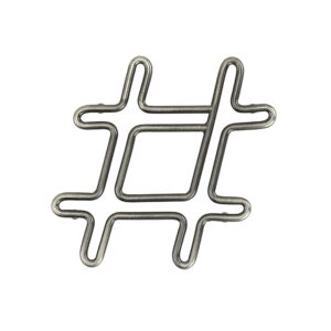 Spectrum Diversified Hashtag Pound Sign Symbol Trivet, Heat-Resistant Steel Dining Table Small Protector, Bold Metal Heat Pad for Modern Kitchen Table, Holds Hot Pots & Cast Iron Cookware Pan