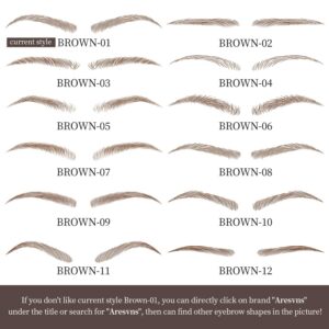 Aresvns Eyebrow Tattoo Stickers 99 Pairs! 9 Sheets Brown Fake Eyebrows,4D Tattoo Eyebrow with Real Hair,Eyebrow Transfer Stickers Christmas Gift