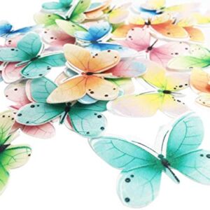 Set of 30 Edible Butterfly Cupcake Toppers Wedding Cake Birthday Party Food Decoration Mixed Size & Colou