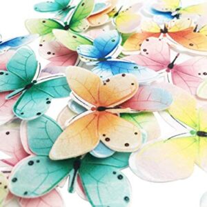 Set of 30 Edible Butterfly Cupcake Toppers Wedding Cake Birthday Party Food Decoration Mixed Size & Colou