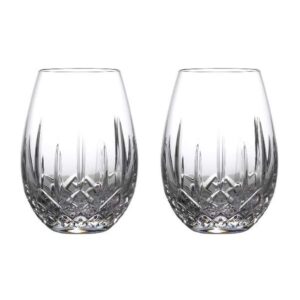 waterford lismore nouveau stemless wine deep red, set of 2