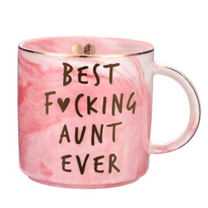 hendson aunt gifts from niece, nephew - best aunt ever - funny gift for aunts - bae best aunt ever gifts for birthday - great auntie gifts - cute favorite aunt mug, ceramic 11.5oz coffee cup