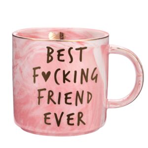 best friend birthday gifts for women - best f friend ever - funny friendship gifts for women - gifts for bff, bestfriend, besties, sister, her, woman - cute pink marble mug, 11.5oz coffee cup
