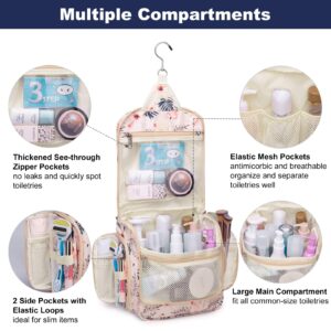 WANDF Hanging Toiletry Bag for Women Bathroom Bag with Jewellery Bag and Clear Wet Separation Compartments Water-resistant Travel Toiletry Organizer