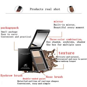 Makeup powder eyebrow powder 3-color eyebrow set-eyebrow color palette-beauty cosmetic eyebrow pencil for nose shadow-professional makeup eyebrow filler