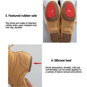 MNSSRN-MM Outdoor Dance Shoes, Simple Non-Slip Soft Bottom, Breathable and Comfortable Canvas, Adult Durable Exercise Shoes, Dance Boots, Latin Dance Shoes,Camel,40