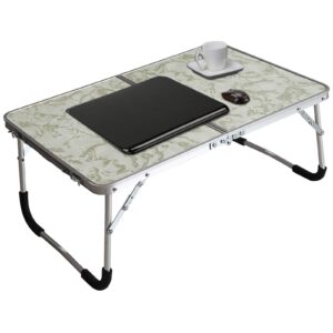 jucaifu foldable laptop table, bed desk, breakfast serving bed tray, portable mini picnic table & ultra lightweight, folds in half with inner storage space (stripe)
