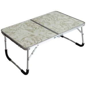 Jucaifu Foldable Laptop Table, Bed Desk, Breakfast Serving Bed Tray, Portable Mini Picnic Table & Ultra Lightweight, Folds in Half with Inner Storage Space (Stripe)