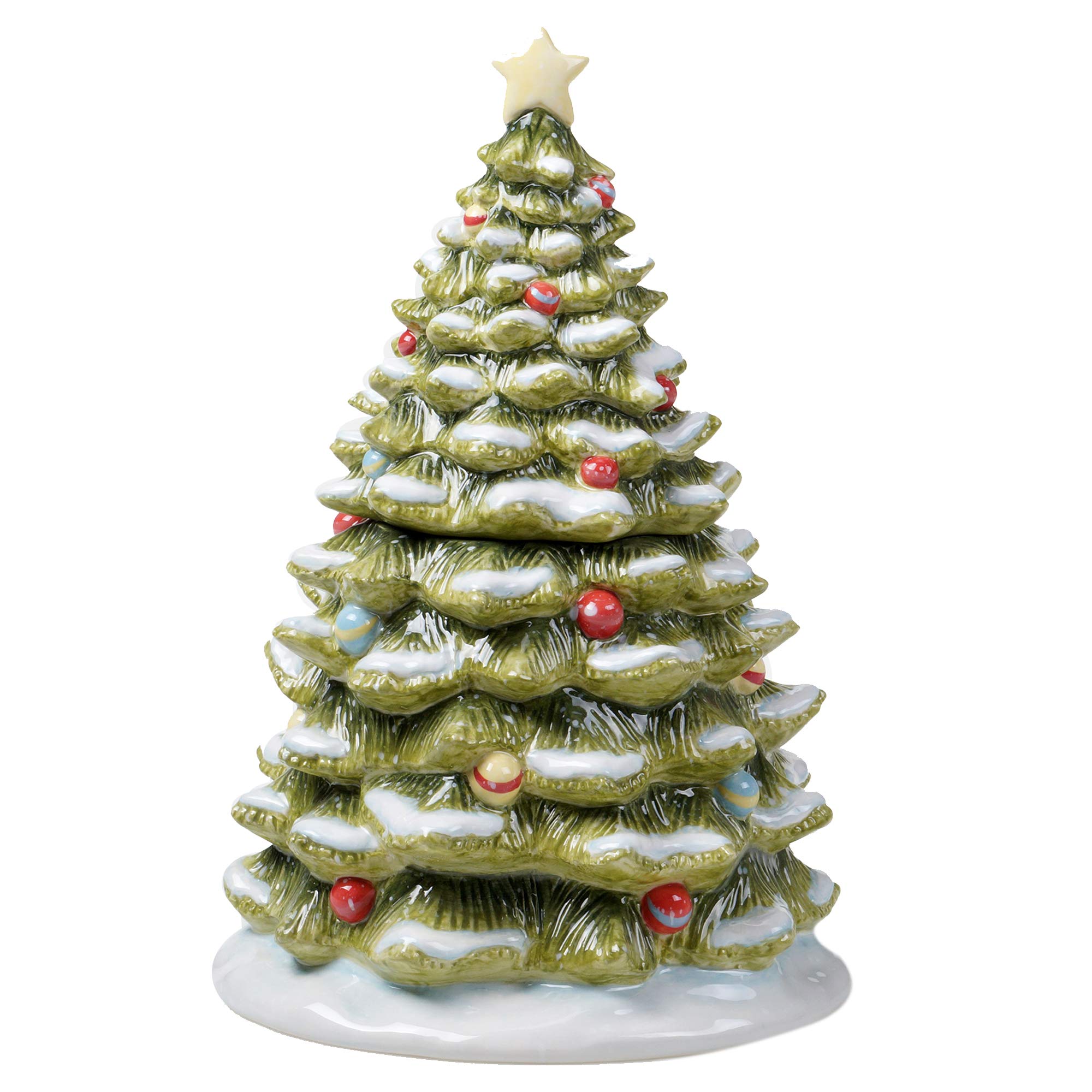 Certified International Certified Inernational Evergreen Christmas Cookie Jar, Multicolored