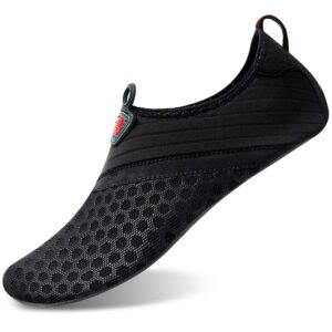 BARERUN Womens Mens Outdoor Water Shoes Aqua Socks for Beach Swim Surf Yoga Sport Black 12-13 M US Women / 10-11 M US Men