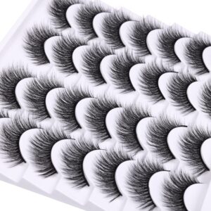 Newcally Lashes False Eyelashes Natural Fluffy Light Volume Faux Mink Lashes 14 Pairs Pack