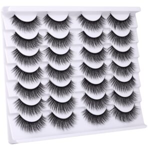 Newcally Lashes False Eyelashes Natural Fluffy Light Volume Faux Mink Lashes 14 Pairs Pack