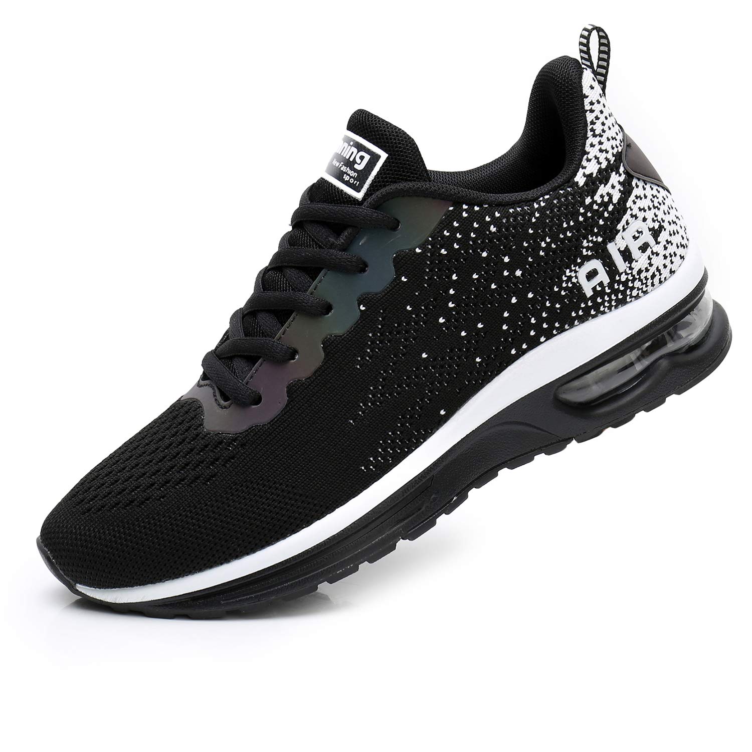 Dannto Women's Lightweight Walking Sneakers Air Cushion Tennis Athletic Running Fashion Sport Shoes for Girls Black Size 9