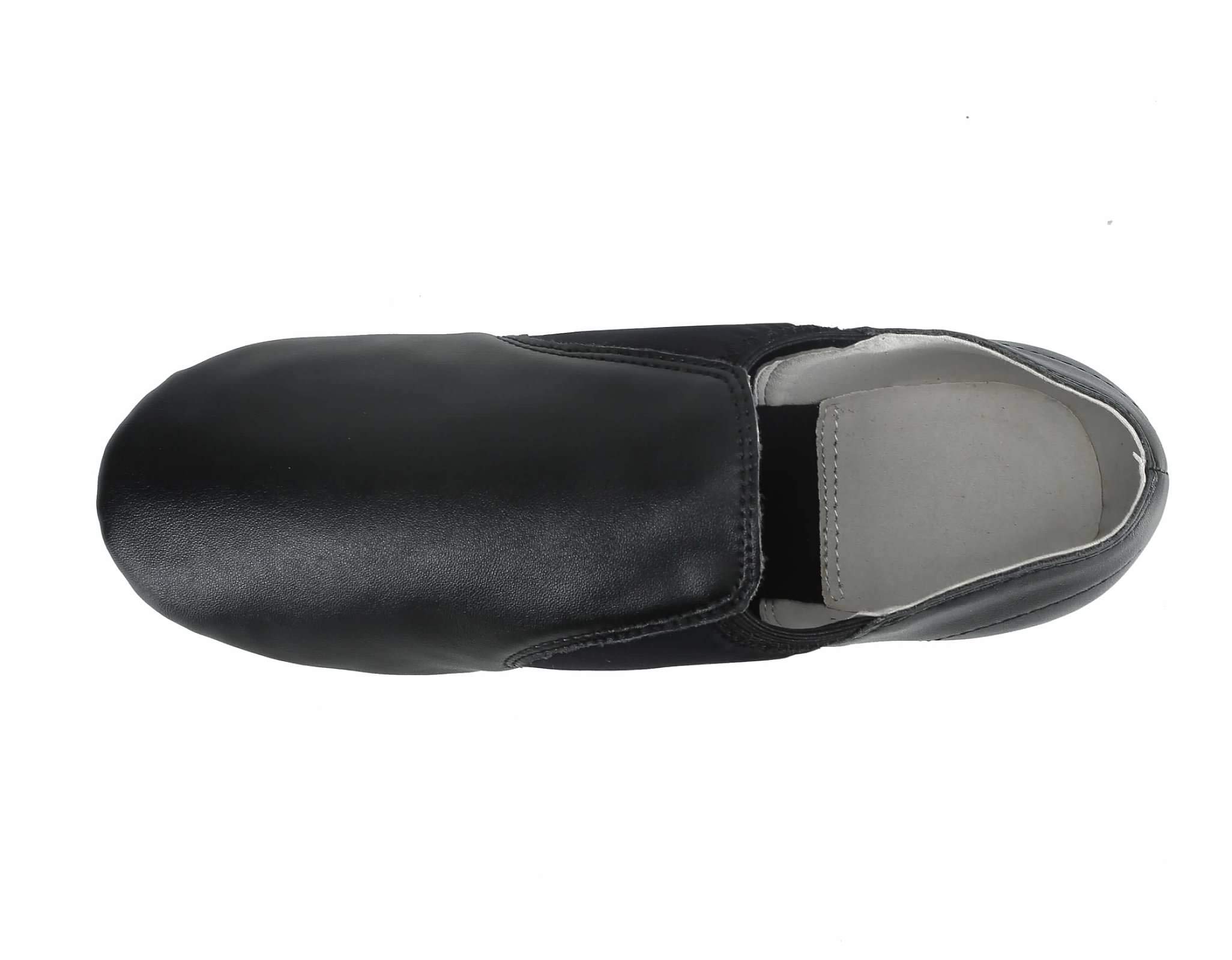 Dynadans Unisex PU Leather Upper Slip-on Jazz Shoe with Arch Insert for Women and Men's Dance Shoes-Black-4.5M