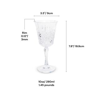 BELLAFORTE Shatterproof Tritan Wine Glass, Set of 4, 10oz - Myrtle Beach Plastic Wine Glasses - Unbreakable Wine Goblets for Indoor and Outdoor Use - BPA Free - Dishwasher Safe - Clear