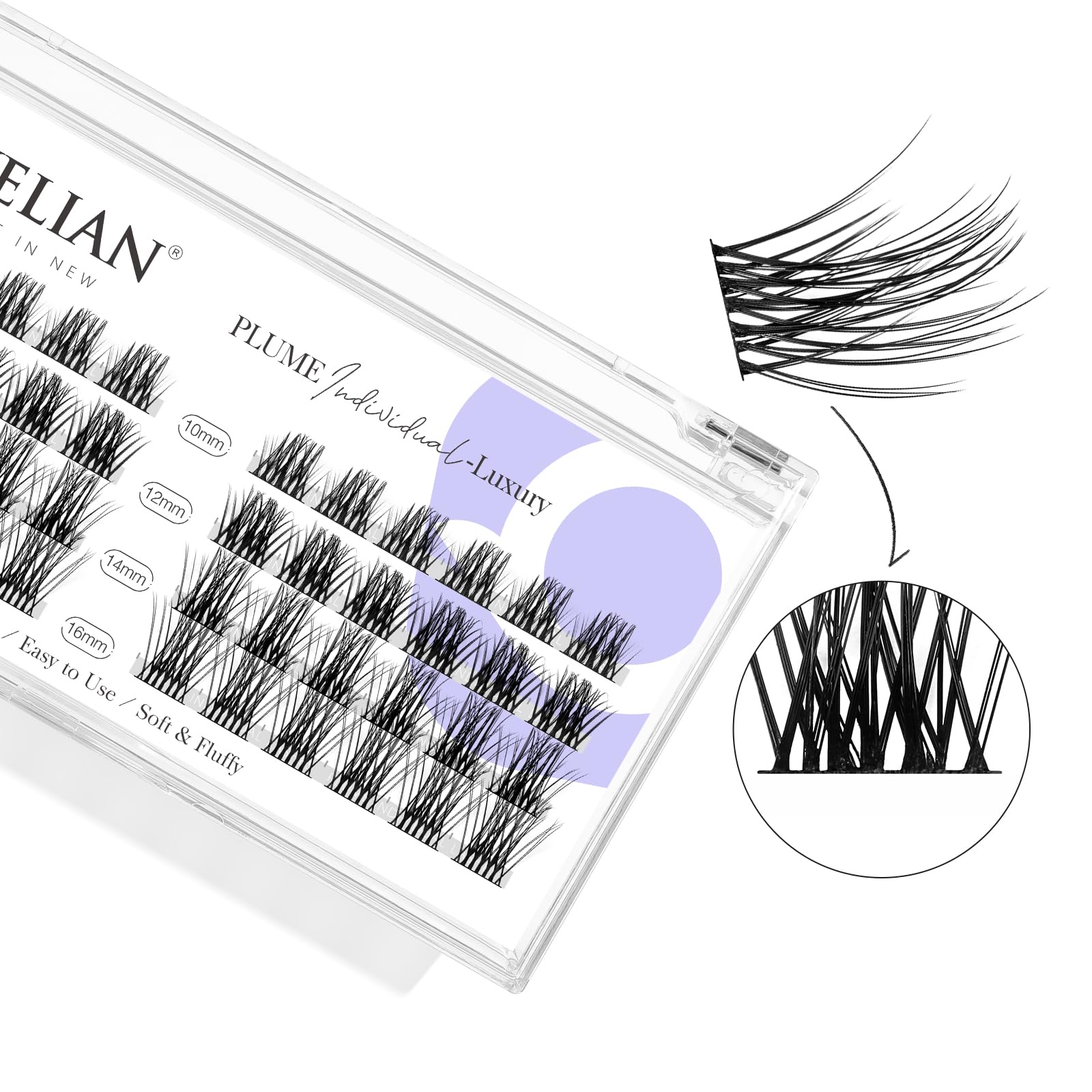 DIY Eyelash Extension,Cluster Lashes Individual False Eyelashes Extension Natural Look Reusable Glue Bonded Black Super Thin Band 48 Lash Clusters Mix by BEYELIAN (Style5 0.07 Mix Black Band)