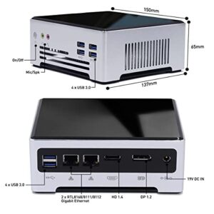 WEIDIAN Mini Desktop PC Quad Core i7 7820HK Windows 10 Mini Computer 16GB DDR4 512GB SSD Double Display 4K 60Hz Gigabit Ethernet HD DP M.2 Wi-Fi&BT4.2 Micro Desktop Small Computer