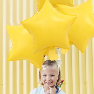 10 Pcs Yellow Star-Shaped Balloon 18 Inch Foil Balloon Mylar Balloon Happy Birthday Balloons Decoration